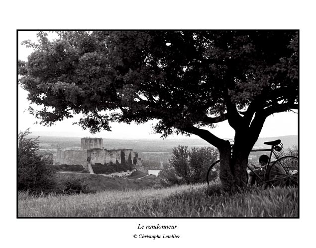 Photo noir et blanc de la galerie " Haute Normandie ".  Le cyclotourisme en vall&eacute;e de Seine. &copy; Juin 2005 Christophe Letellier, tous droits r&eacute;serv&eacute;s.