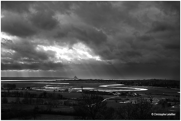 Mont St Michel, la Baie, vus d'Avranches,Manche. © Mars 2007 Christophe Letellier, tous droits réservés. Pour revenir à la galerie, cliquez sur la photo.