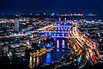 Panorama de Rouen de nuit depuis Bonsecours